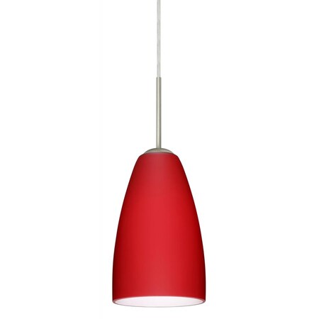 Besa Lighting Besa Riva 9 LED Pendant Ruby Matte Satin Nickel 1x9W LED 1JC-1511RM-LED-SN